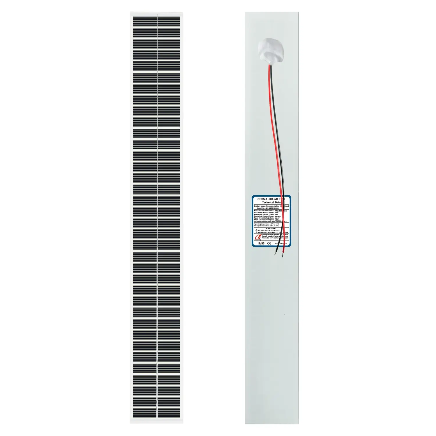 10W pannello solare lungo