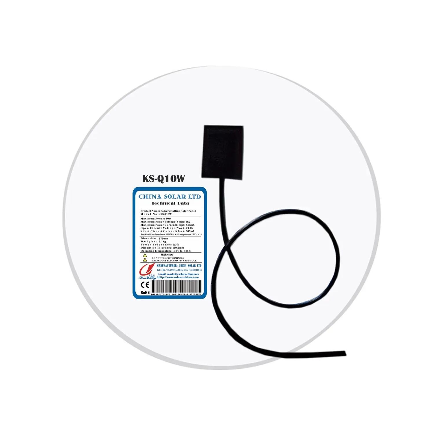 10W pannello solare rotondo