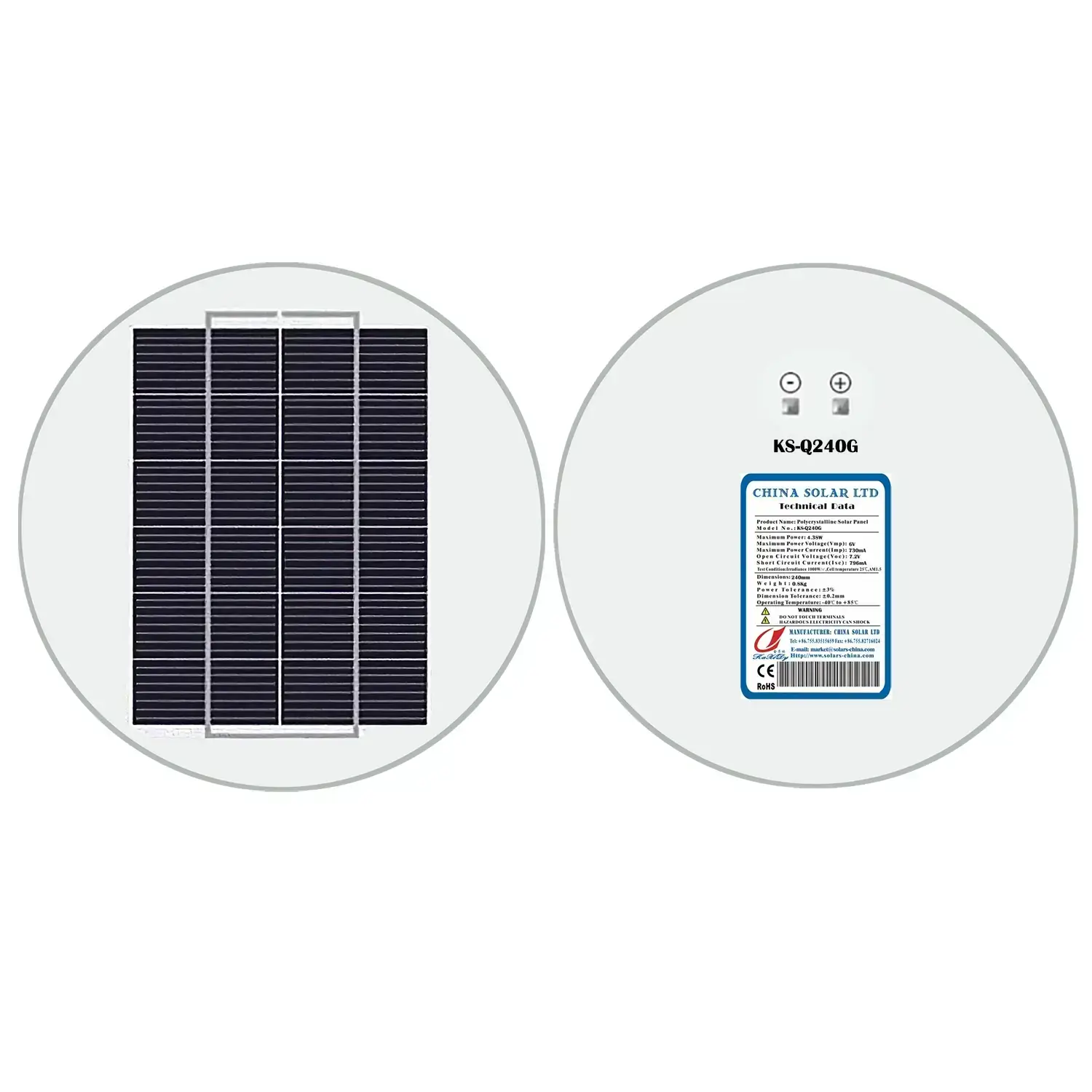 pannello solare rotondo 6V