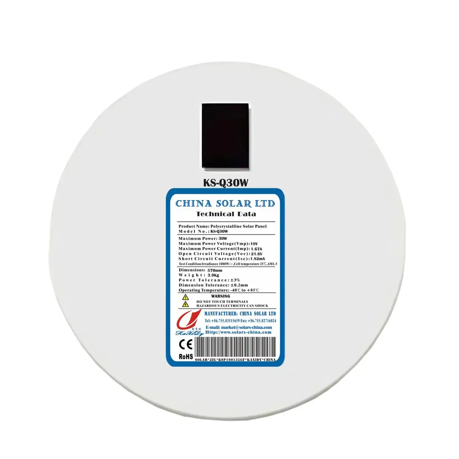 pannello solare rotondo 30W