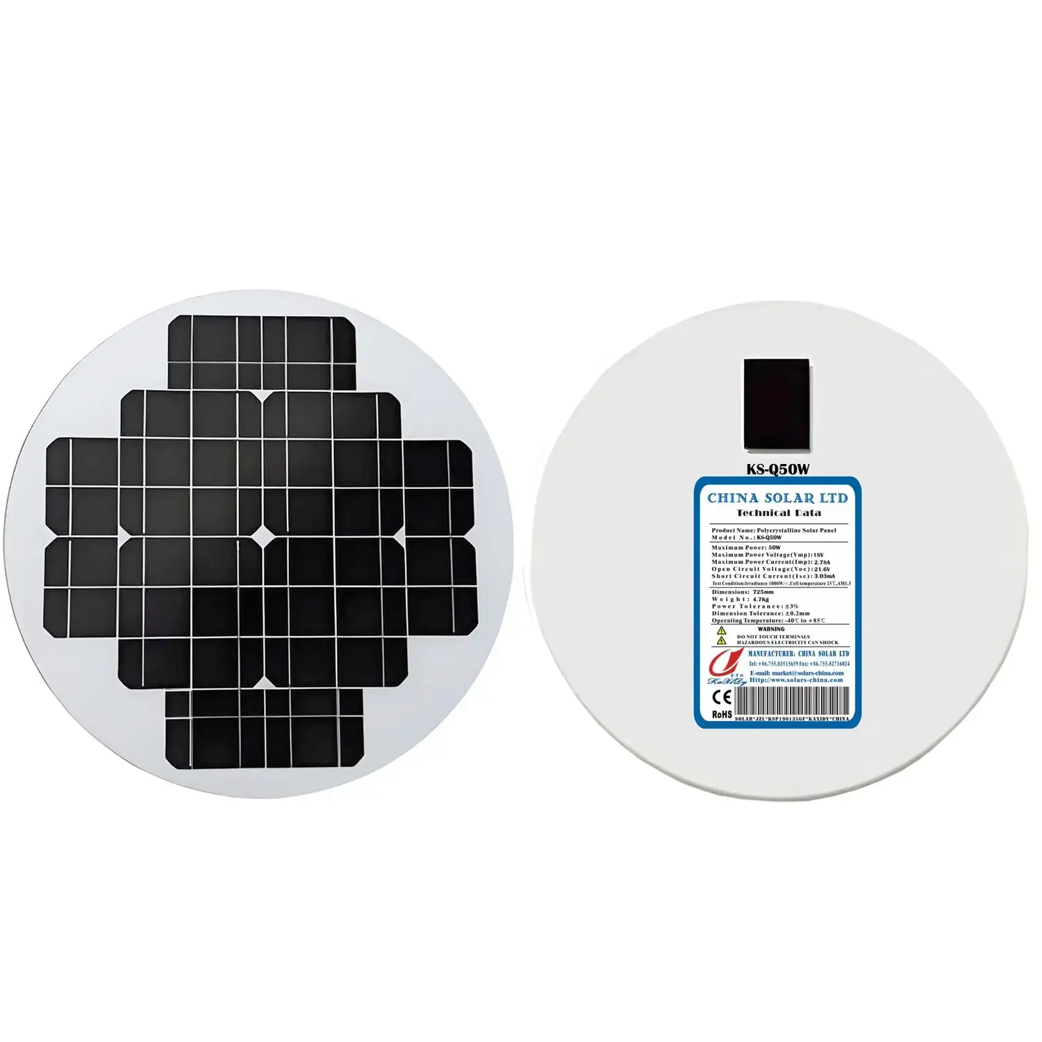 50W pannello solare circolare